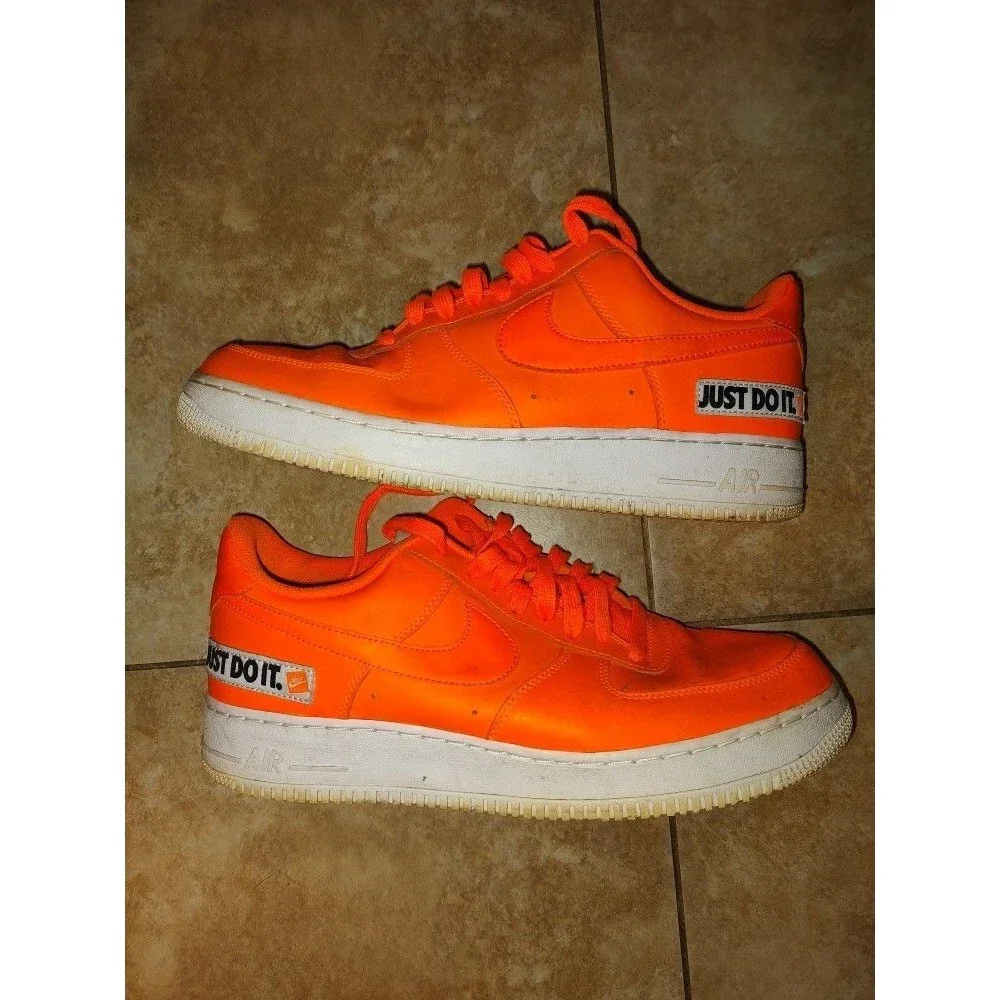 Men's Nike Air Force 1 Low ‘07 LV8 Just Do It Orange Sneakers Sz 12 # BQ5360-800